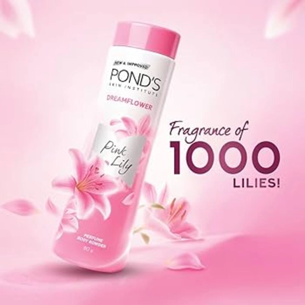 POND'S DREAMFLOWER TALCUM POWDER PINK LILY 200 G + 50 G