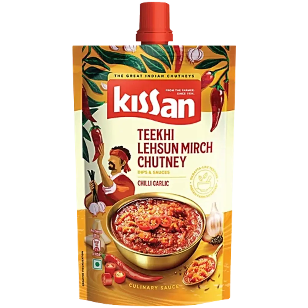 KISSAN TEEKHI LEHSUN MIRCH CHUTNEY 100 G