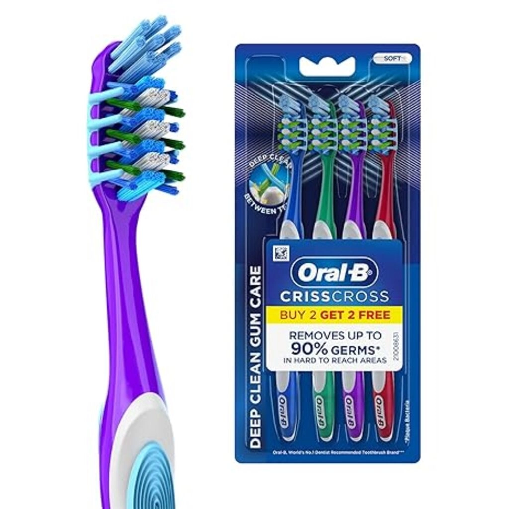 ORAL-B CRIS CROSS 4 N 2+2 DEEP CLEAN GUM CARE SOFT TOOTH BRUSH