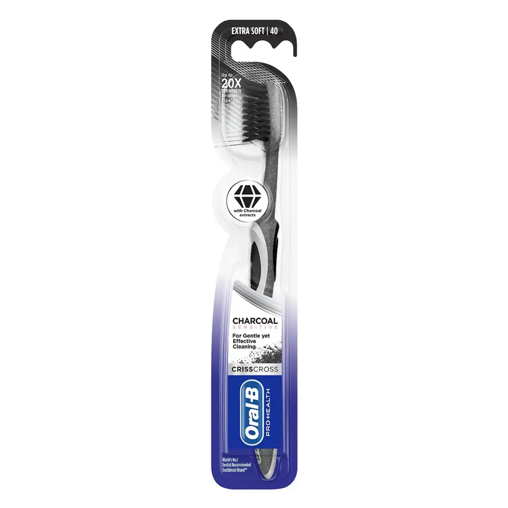 ORAL-B CRISS CROSS SESNITIVE CHARCOAL EXTRA SOFT TOOTH BRUSH 1 N