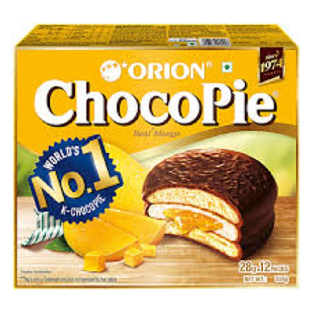 ORION CHOCO PIE REAL MANGO 18 PACKS X 28 G