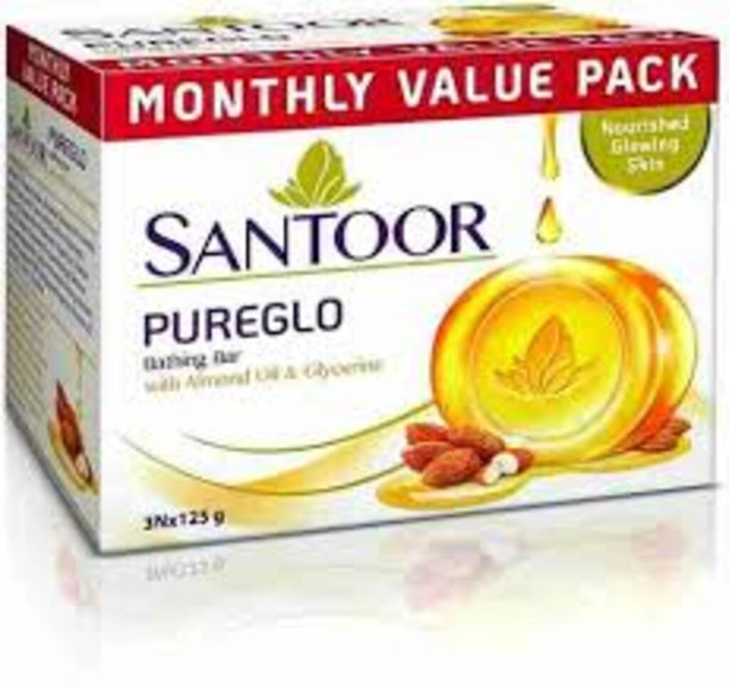 SANTOOR PUREGLO BATHING BAR 3 X 125 G