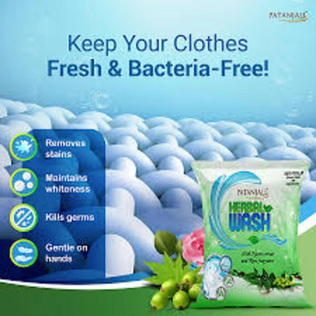 PATANJALI HERBAL WASH WITH NEEM EXTRACT AND ROSE FRAGRANCE DETERGENT 900 G