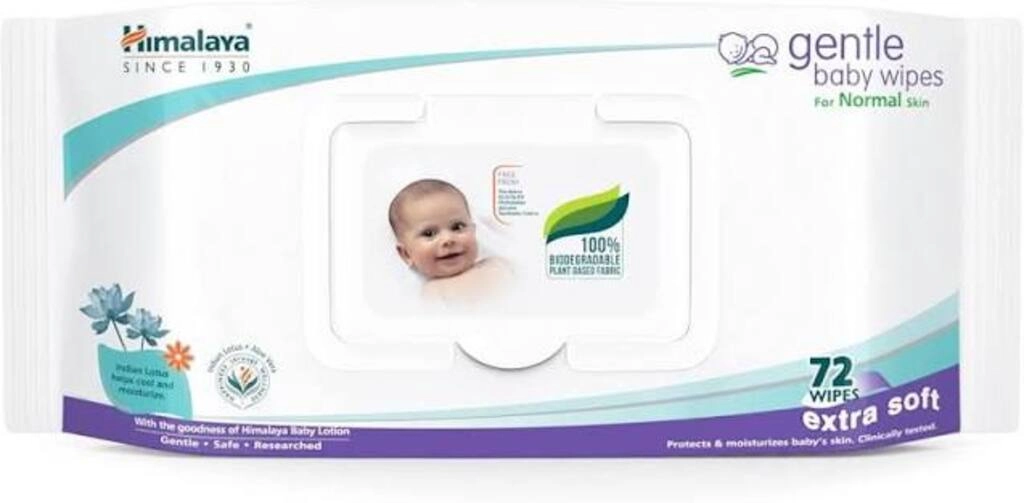 HIMALAYA GENTLE BABY WIPES EXTRA SOFT 12 N