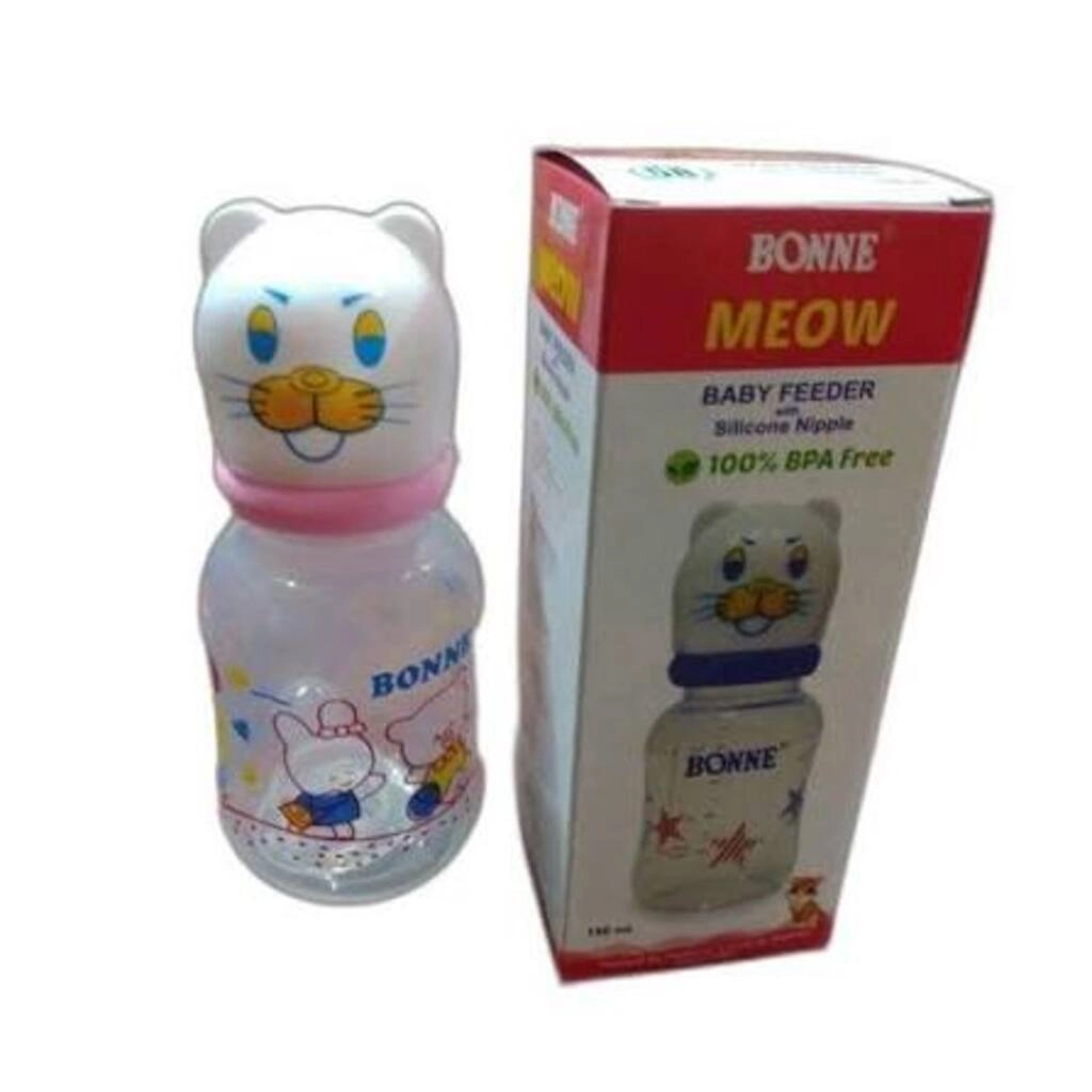 BONNE MEOW BABY FEEDER WITH SILICON NIPPLE 150 ML