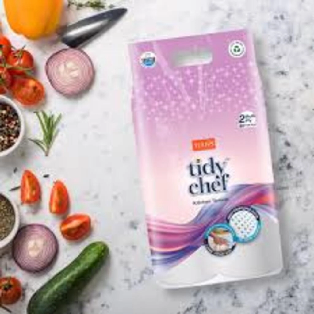 TULIPS TIDY CHEF KITCHEN TOWELS 2 ROLLS PLY
