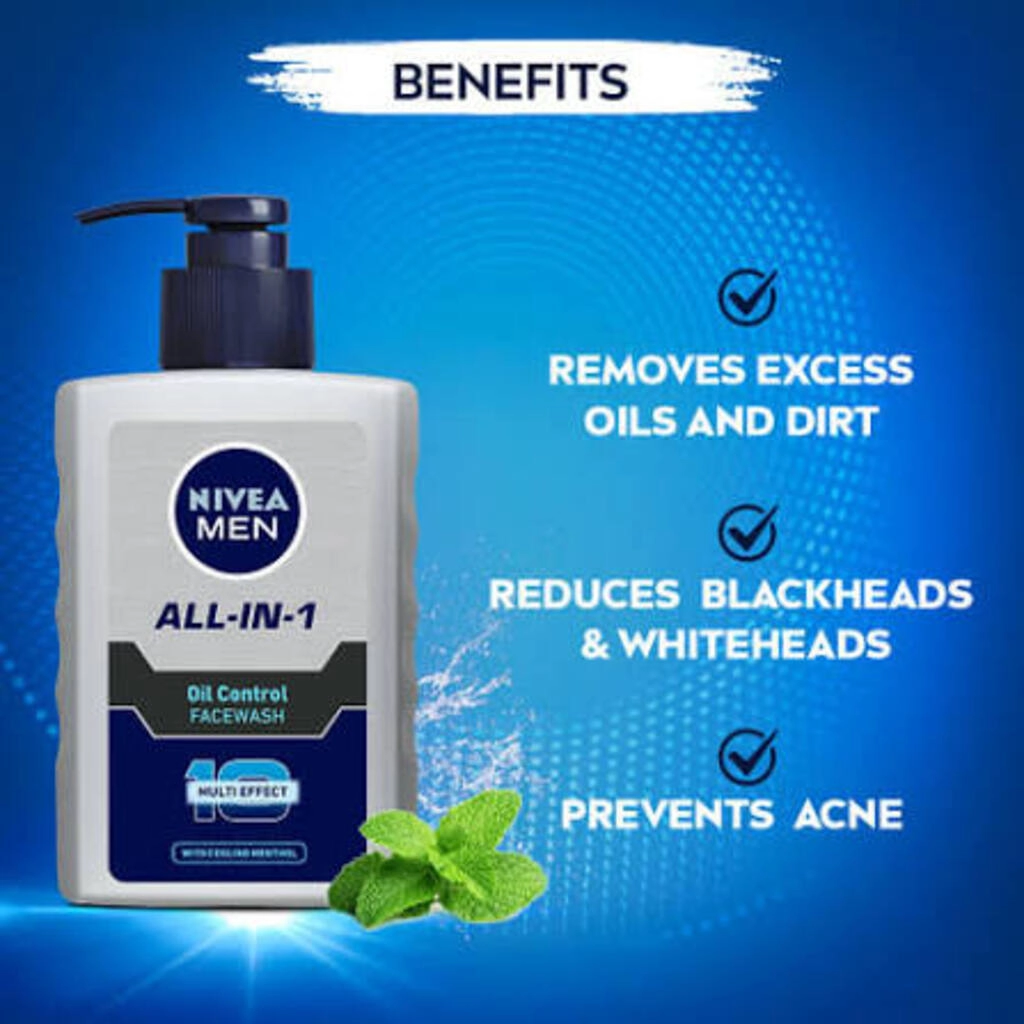 NIVEA MEN ALL IN 1 OIL CONTROL FACE WASH MULTI EFFECT 150 ML