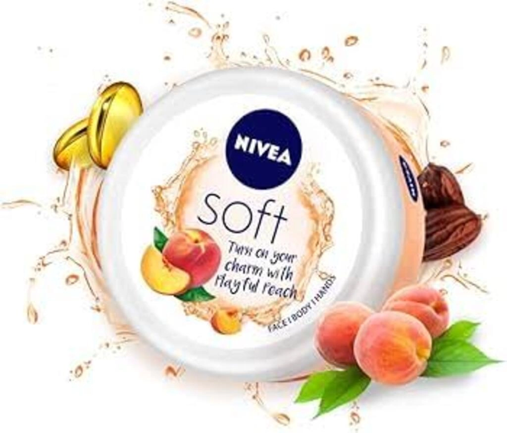 NIVEA SOFT LIGHT MOISTURISER SKIN CREAM PLAYFUL PEACH 100 ML