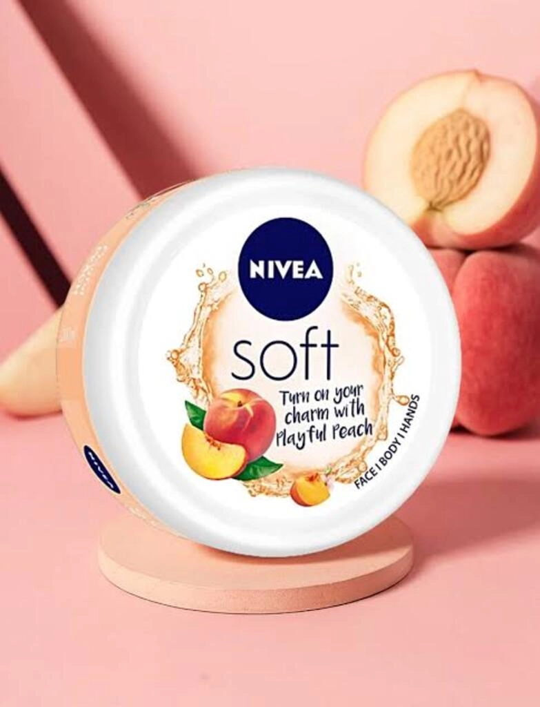 NIVEA SOFT LIGHT MOISTURISER SKIN CREAM PLAYFUL PEACH 200 ML