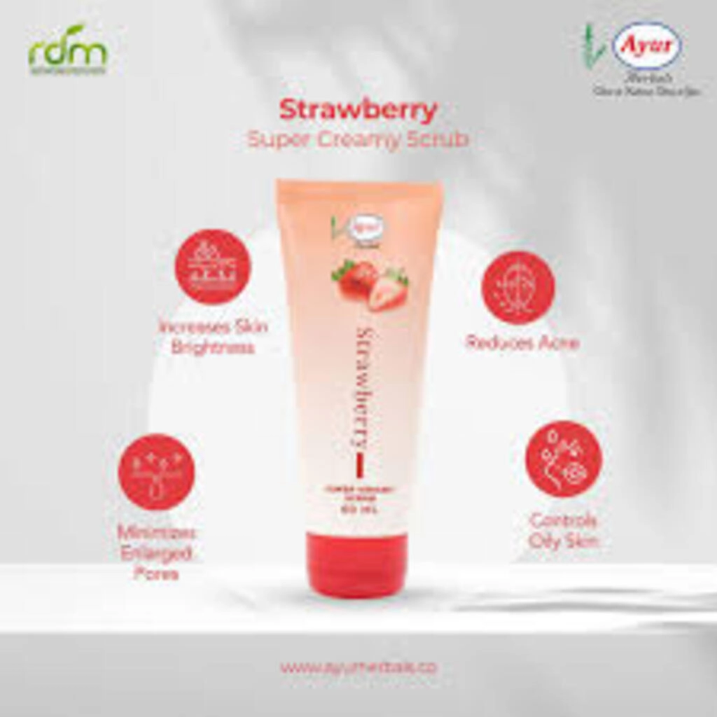 AYUR HERBALS STRAWBERRY SUPER CREAMY SCRUB 60 ML