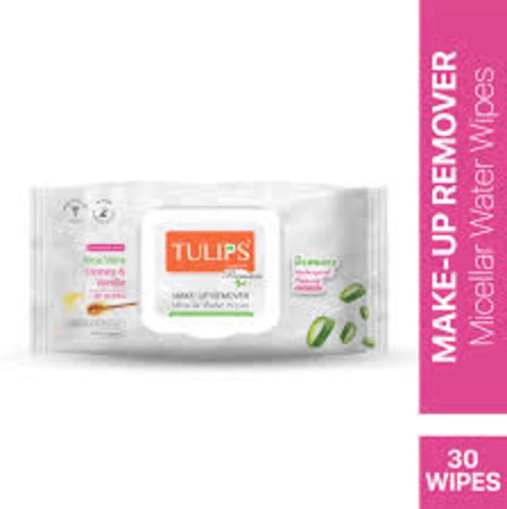 TULIPS PREMIUM MAKE-UP REMOVER MICELLAR WATER WIPES 30 N