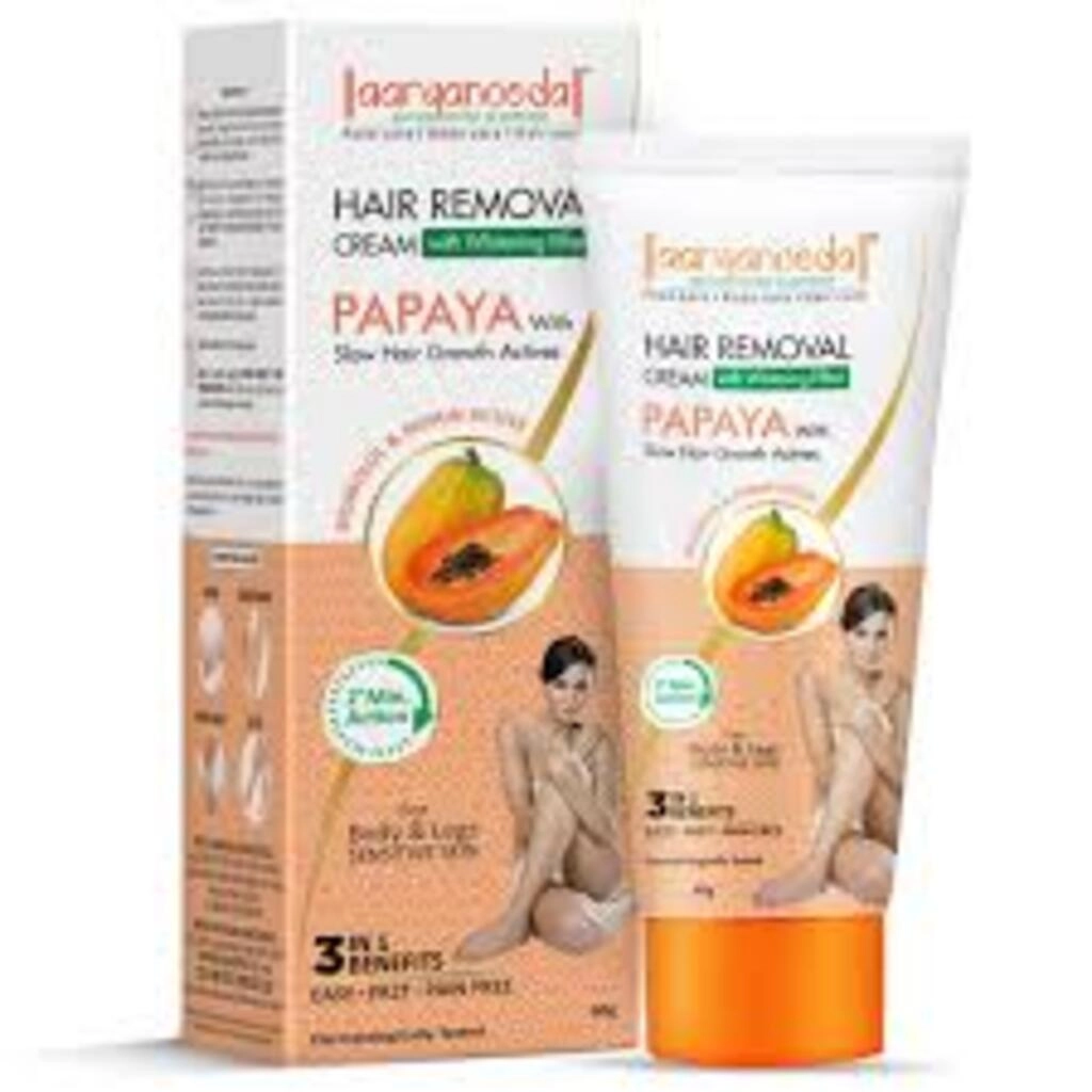 AARYANVEDA GAIR REMOVAL CREAM PAPAYA 60 G 1+1