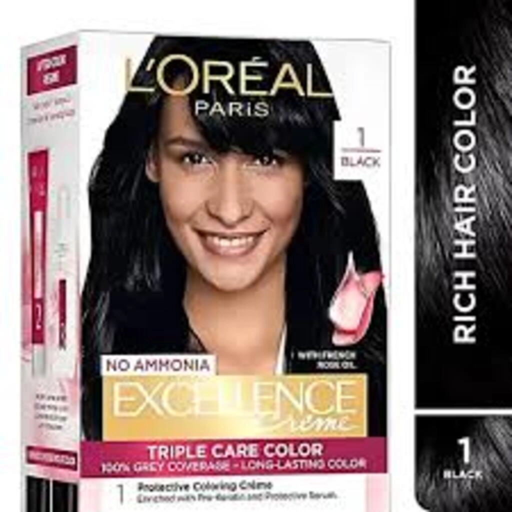 L'OREAL PARIS NO AMMONIA EXCELLENCE CREME TRIPLE CARE COLOR BLACK - 1- 100 G