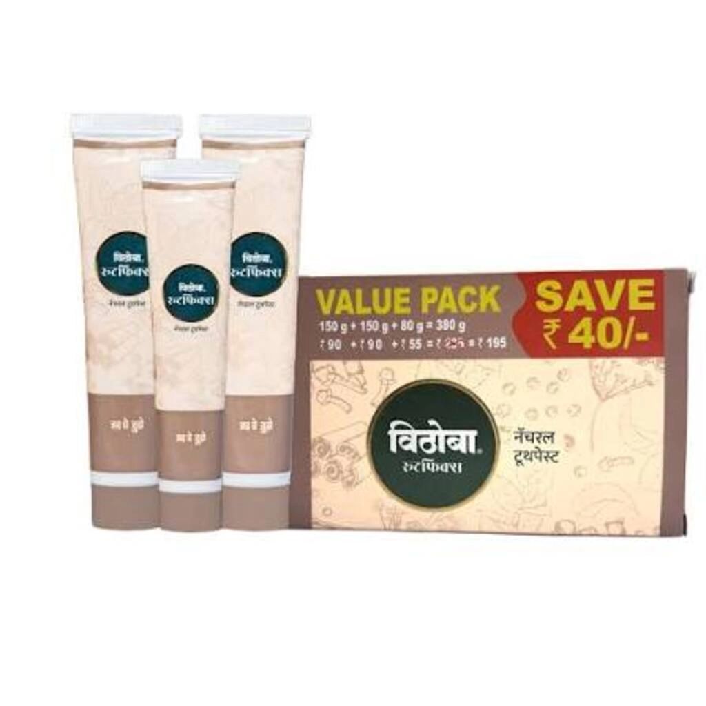 VITHOBA ROOTFIX NATURAL TOOTHPASTE 150 G + 150 G + 80 G = 380 G