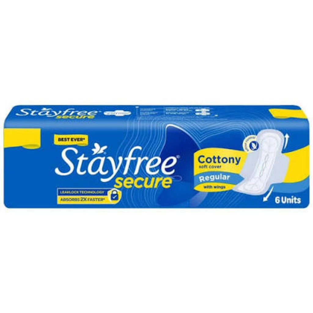 STAYFREE SECURE COTTONY SOFT EVER REGULAR WITH WINGS 6 PADS
