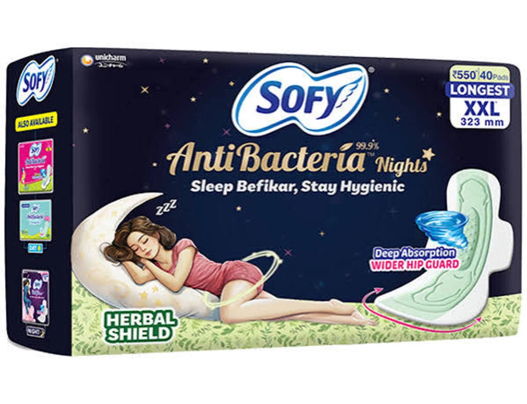 SOFY ANTI BACTERIA NIGHTS HERBAL SHIELD XXL 323 MM 40 PADS