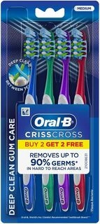 ORAL-B CRIS CROSS 4 N 2+2 DEEP CLEAN ANTI PLAQUE MEDIUM TOOTH BRUSH
