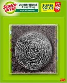 SCOTCH BRITE STAINLESS STEEL SCRUB & SUPER STRONG TOUGH STAIN REMOVAL 15 G