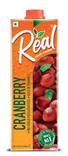 REAL CRANBERRY JUICE 1 LTR