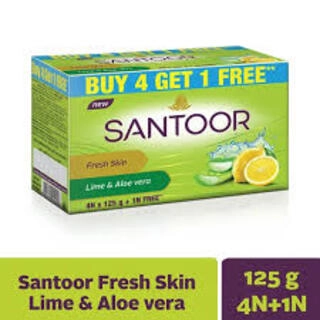 SANTOOR FRESH SKIN LIME, ALOE VERA & MENTHOL 5 X 100 G