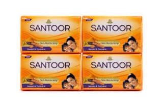 SANTOOR SKIN MOISTURISING SANDAL & TURMERIC SOAP 4 X 43 G