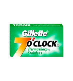 GILLETTE 7'O CLOCK PERMASHARP STAINLESS DOUBLE EDGE ROZOR BLADES