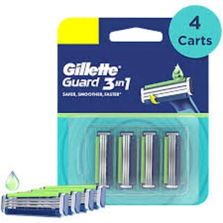 GILLETTE GUARD 3 IN 1 REPLACEMENT CARTRIDGES  SAFER, SMOOTHER, FASTER