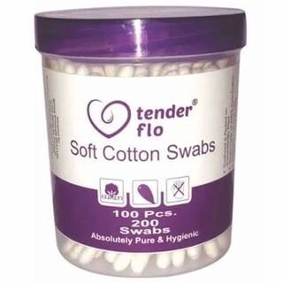 TENDER FLO SOFT COTTON SWABS 100 PAPER STICKS