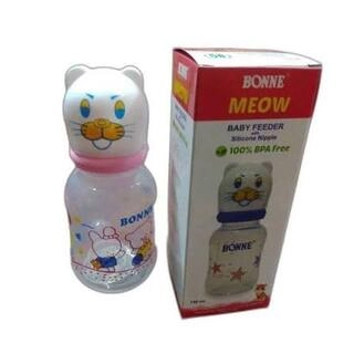 BONNE MEOW BABY FEEDER WITH SILICON NIPPLE 150 ML