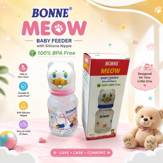 BONNE MEOW BABY FEEDER WITH SILICONE NIPPLE 250 ML