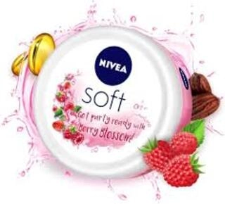 NIVEA SOFT LIGHT MOISTURISER SKIN CREAM BERRY BLOSSOM 200 ML