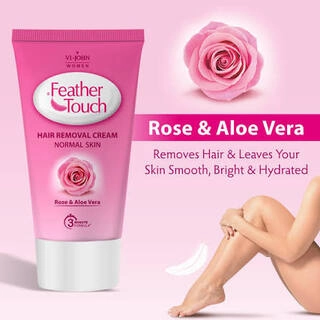 VI-JOHN WOMEN FEATHER TOUCH HAIR REMOVAL CREAM SENSITIVE SKIN ROSE & ALOE VERA 40 G