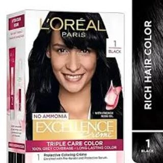 L'OREAL PARIS NO AMMONIA EXCELLENCE CREME TRIPLE CARE COLOR BLACK - 1- 100 G