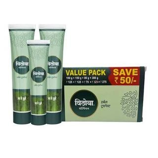 VITHOBA PREMIUM HERBAL TOOTHPASTE 150 G + 150 G + 80 G = 380 G