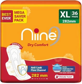 NINE DRY COMFORT ANTI LEAK FLOW CHANNEL 282 MM XL 36 PADS