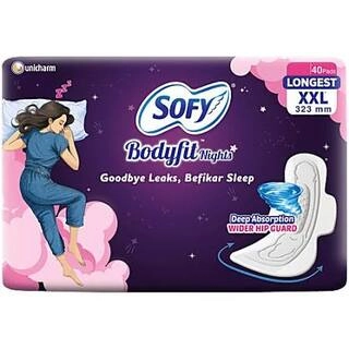 SOFY BODYFIT NIGHTS LONGEST XXL 323 MM 40 PADS