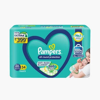 PAMPERS ANTI RASH BLANKET ALL NIGHT NEW BABY UP TO 5 KG 34 PANTS