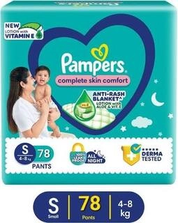 PAMPERS COMPLETE SKIN COMFORT 4-8 KG SIZE - S 78 PANTS
