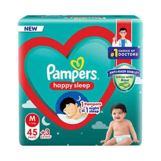 PAMPERS HAPPY SLEEP 7-12 KG SIZE M - 45 PANTS + 3 EXTRA