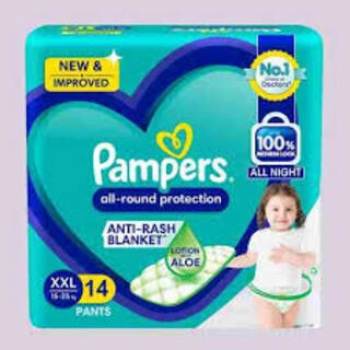 PAMPERS ALL ROUND PROTECTION ALL NIGHT 15-25 KG SIZE XXL 14 PANTS