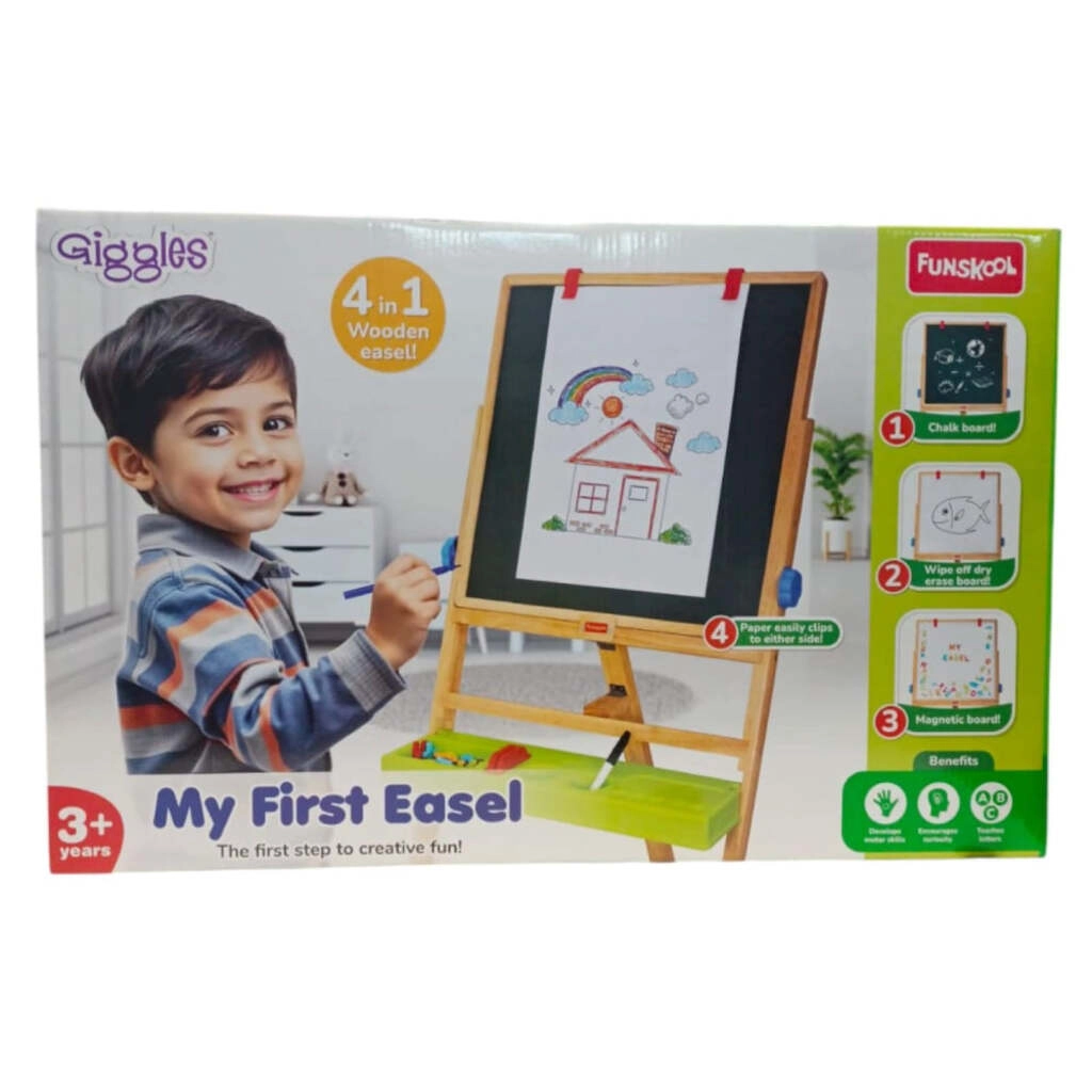 My First Easel 4 in 1 Double Sided Wooden Easel Board