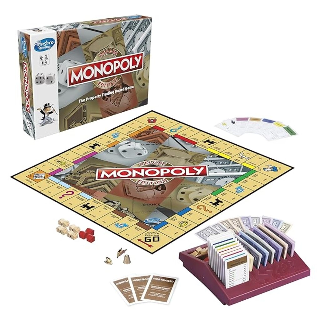 Monopoly Deluxe Edition Board Game, Fantasy Board Games & Puzzles for Friends and Family, for Boys and Girls, Money Assets Board Game, Ages 8+ Years, Birthday Gift for Kids