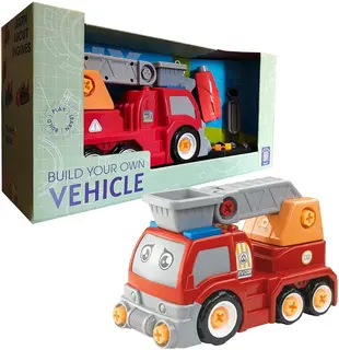 2-in-1 Detachable Fire Truck | Buildable DIY Assembly Rescue Vehicle Toy for Kids