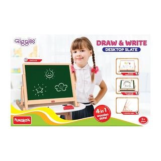 Draw N Write Desktop Slate, 4 in 1 Double Sided Board
