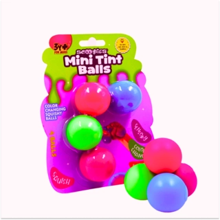 Mini Tint Balls Color-Changing Squishy Balls| Set of 4 Balls -(Pink, Blue, Purple & Green) | Stress Relief & Sensory Play | Fun Party Favors for Kids & Adults