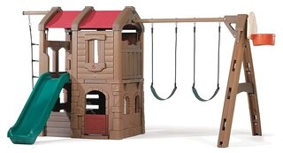 Naturally Playful Adventure Lodge Center with Swings and Slide
