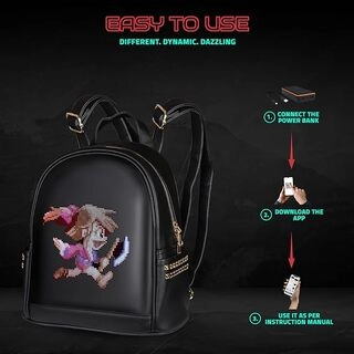 Dazz Roll LED Backpack | Smart Pixel Display Bag | App Controlled, USB charge, Programmable Screen & Water Resistant