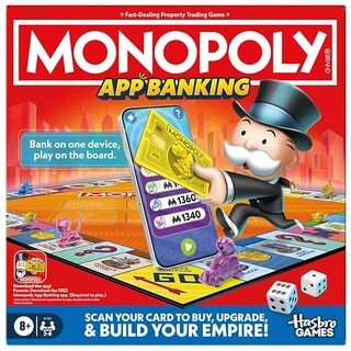 Monopoly App Banking Board Game | App-Enabled Monopoly Game | Links to Smart Devices | Ages 8+ | 2 to 6 Players | 45 Mins. | Family Games for Kids | Birthday Gift for Kids