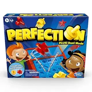 Hasbro Kid Gaming - Perfection Game Plus 2-Player Duel Mode Po, Plus Player Popping Shapes and Pieces Ages 5 and Up