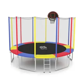 16Ft Rainbow Trampoline With Basketball Hoop